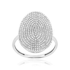 Bague or 375 blanc diamant