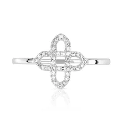 Bague or 375 blanc diamant
