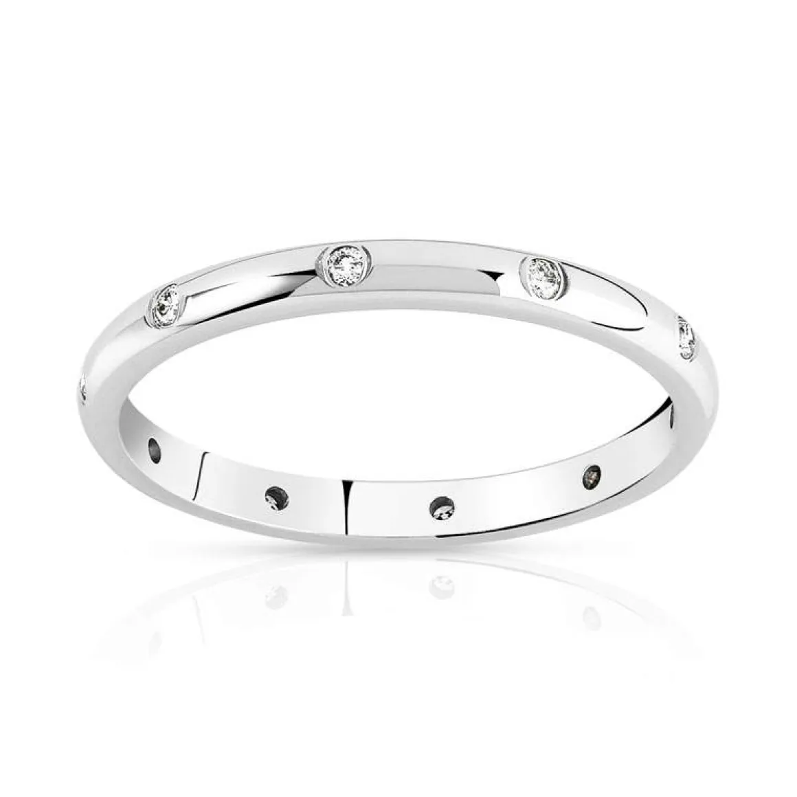 Bague or 375 blanc diamant