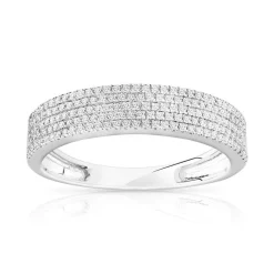 Bague or 375 blanc diamants