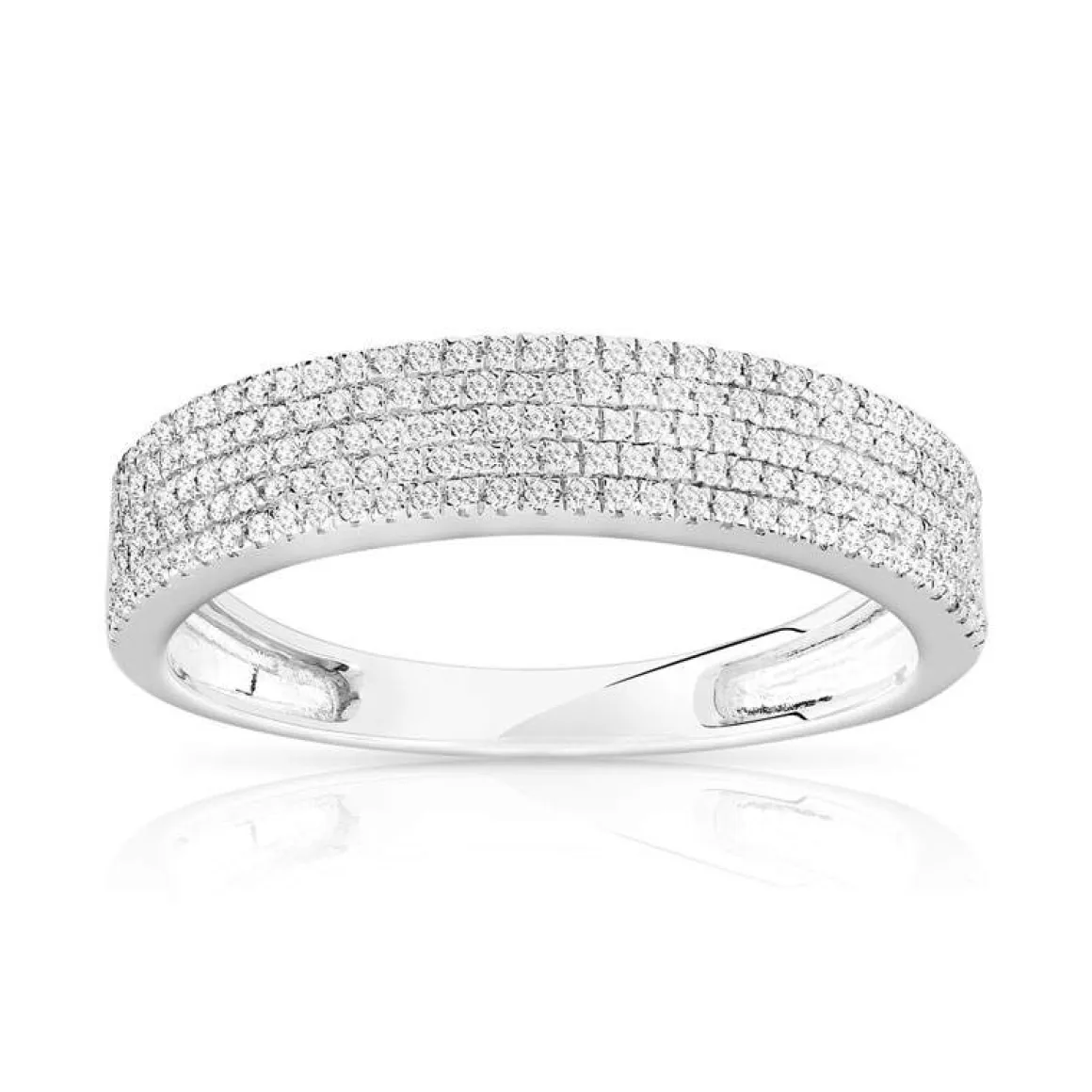 Bague or 375 blanc diamants
