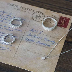 Bague or 375 blanc diamants