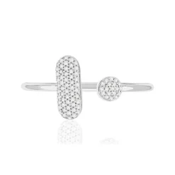 Bague or 375 blanc diamants