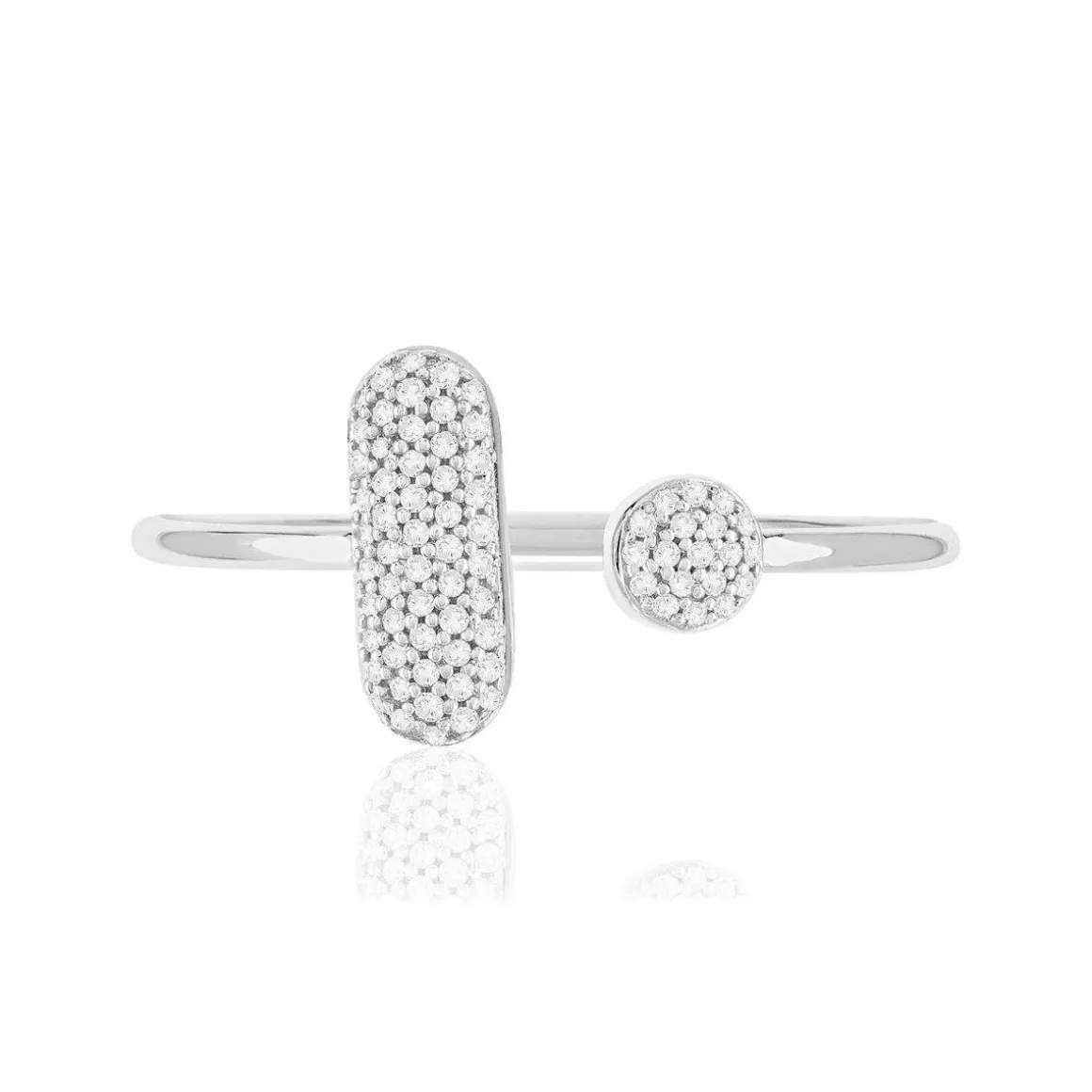 Bague or 375 blanc diamants
