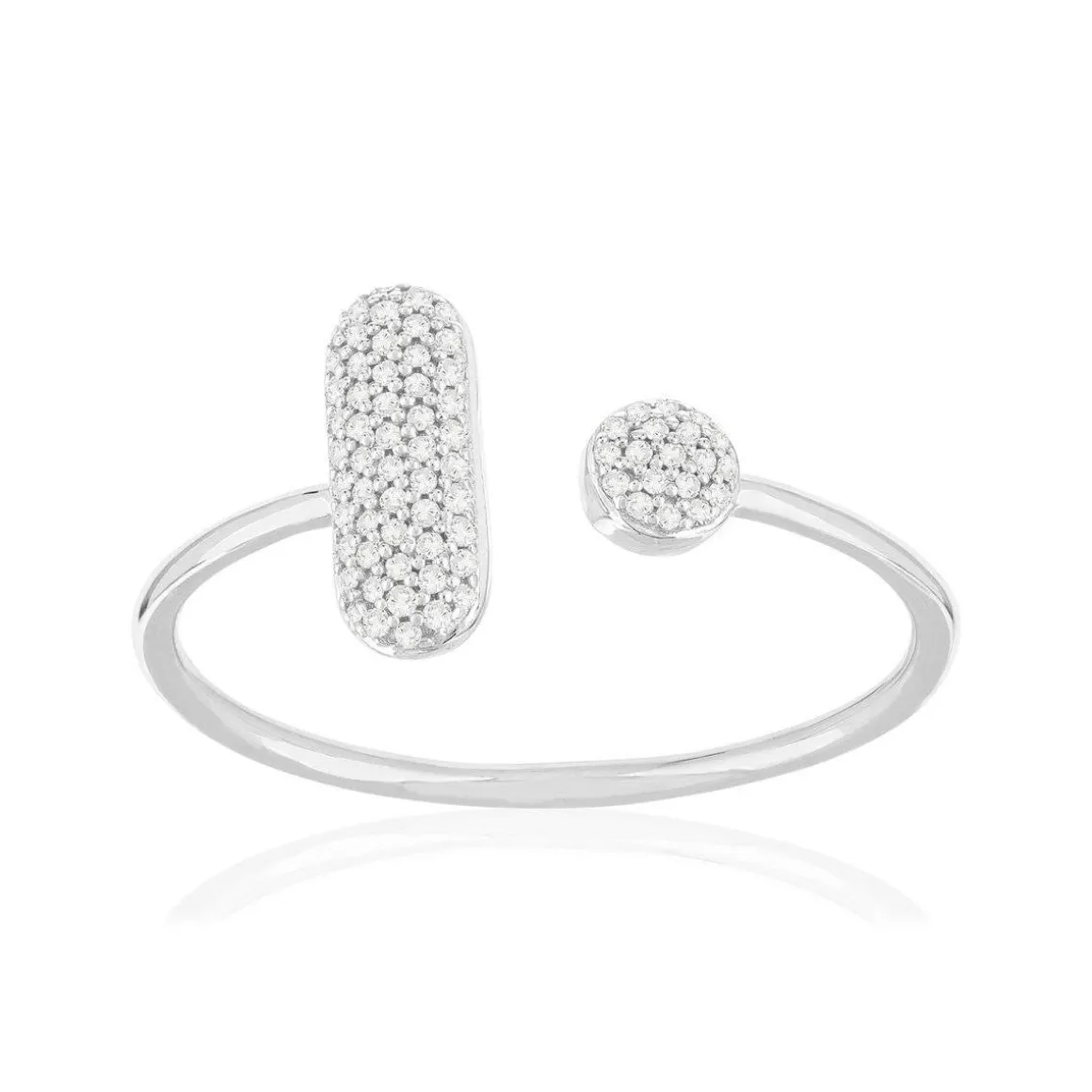 Bague or 375 blanc diamants