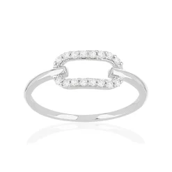 Bague or 375 blanc diamants