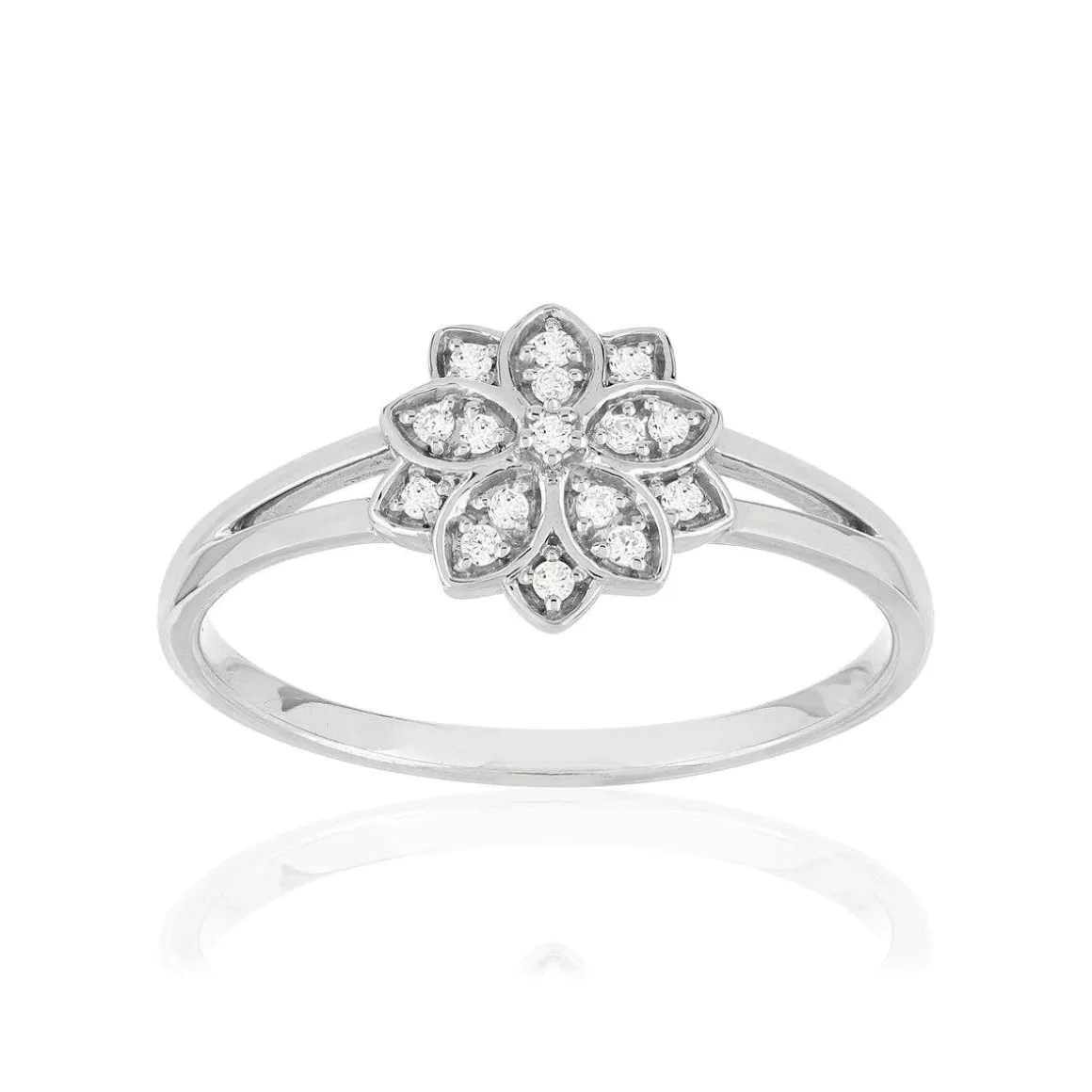 Bague or blanc 375 diamants