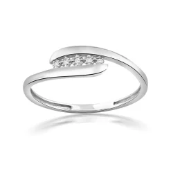 Bague or 750 blanc diamants