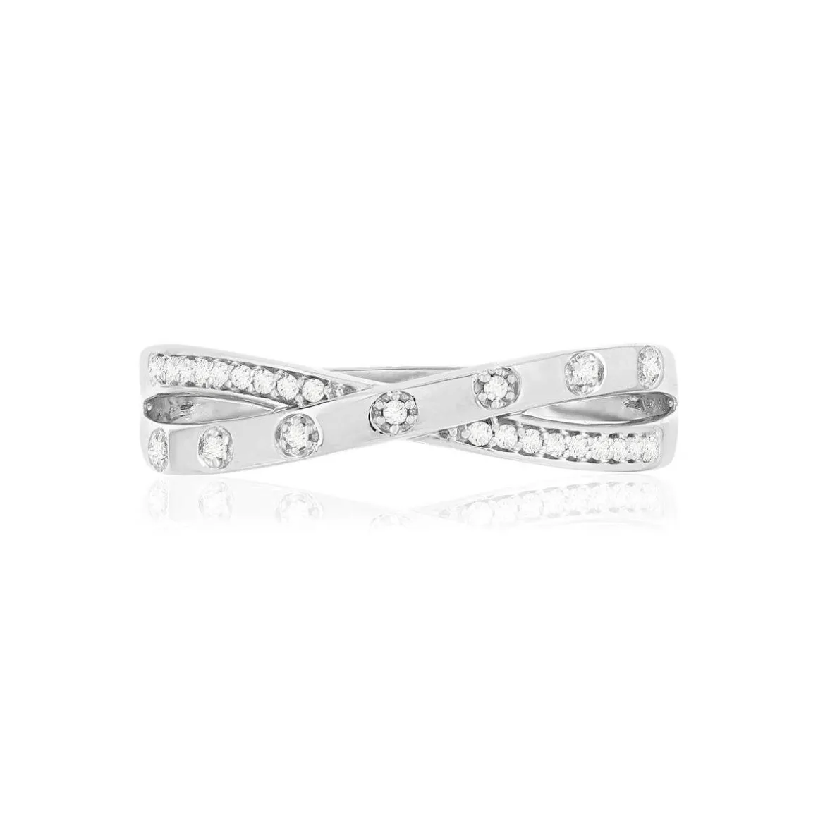 Bague or blanc 375 diamants