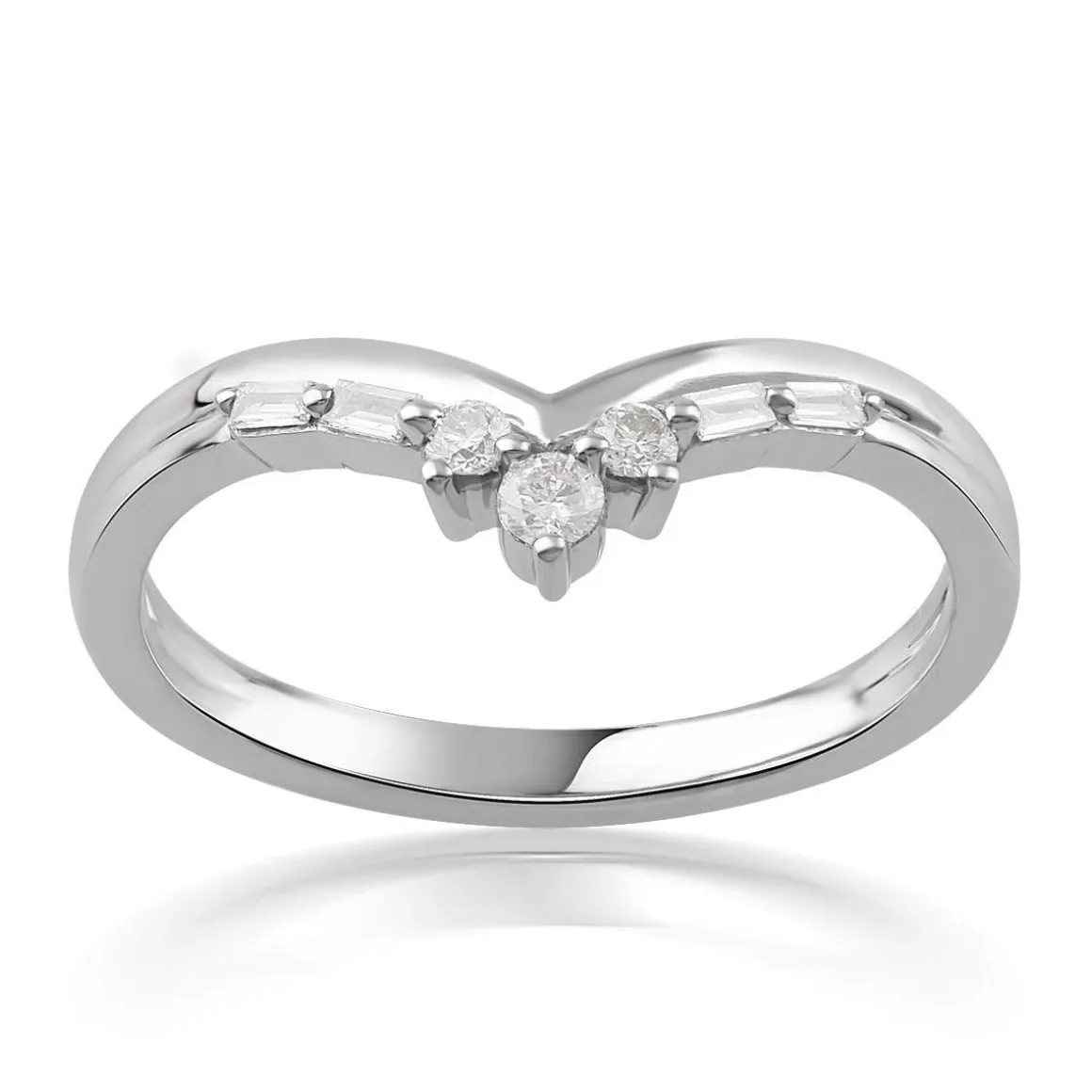 Bague or 750 blanc diamants
