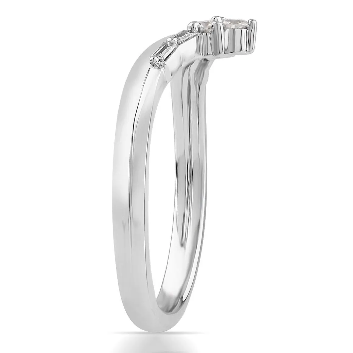 Bague or 750 blanc diamants