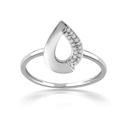 Bague or 750 blanc diamants