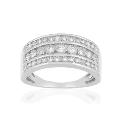 Bague or 375 blanc diamants