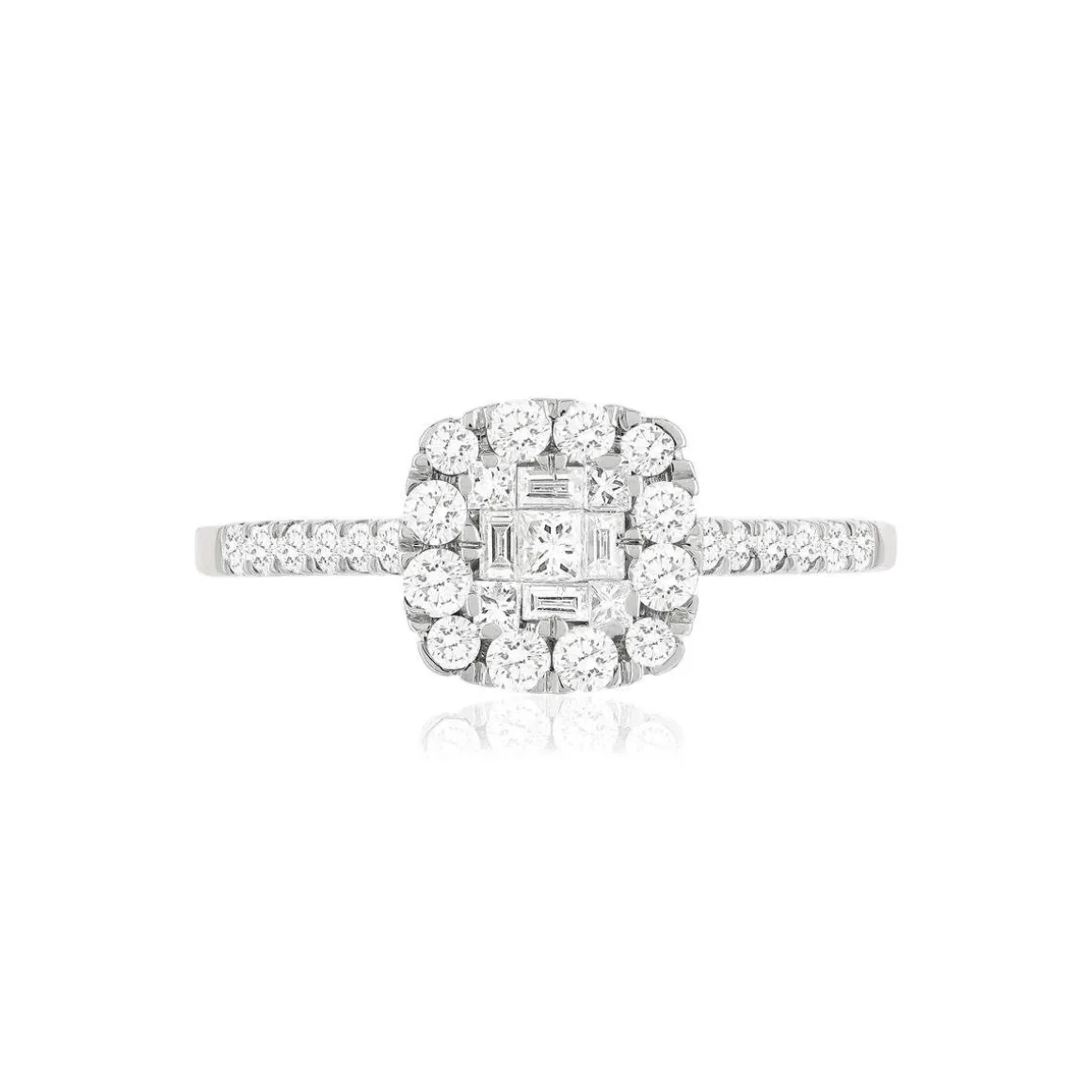 BAGUE or 750 blanc diamants