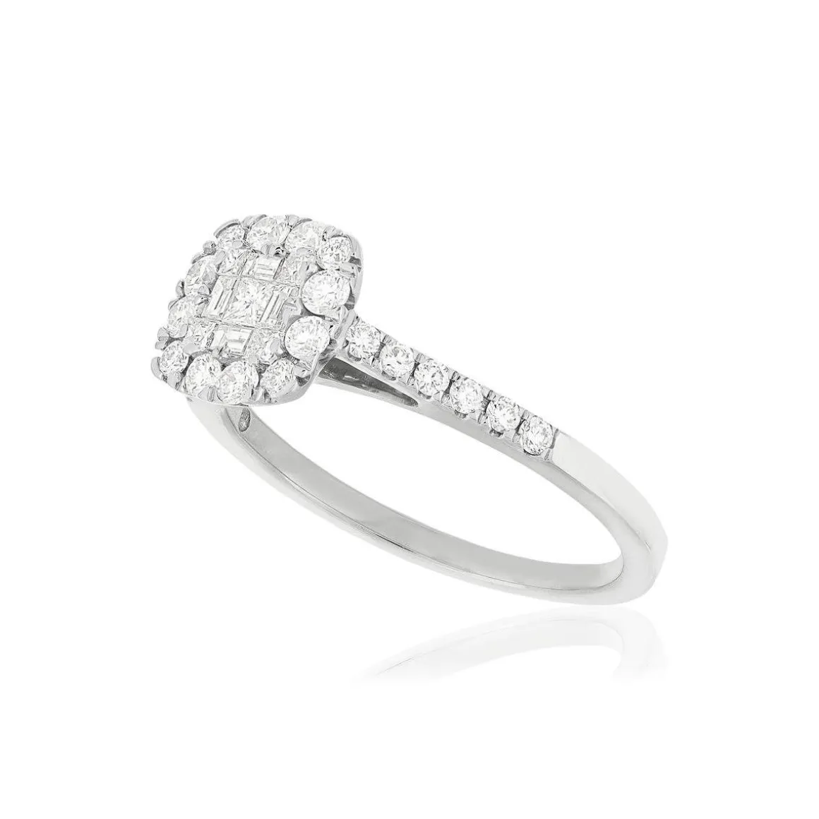 BAGUE or 750 blanc diamants