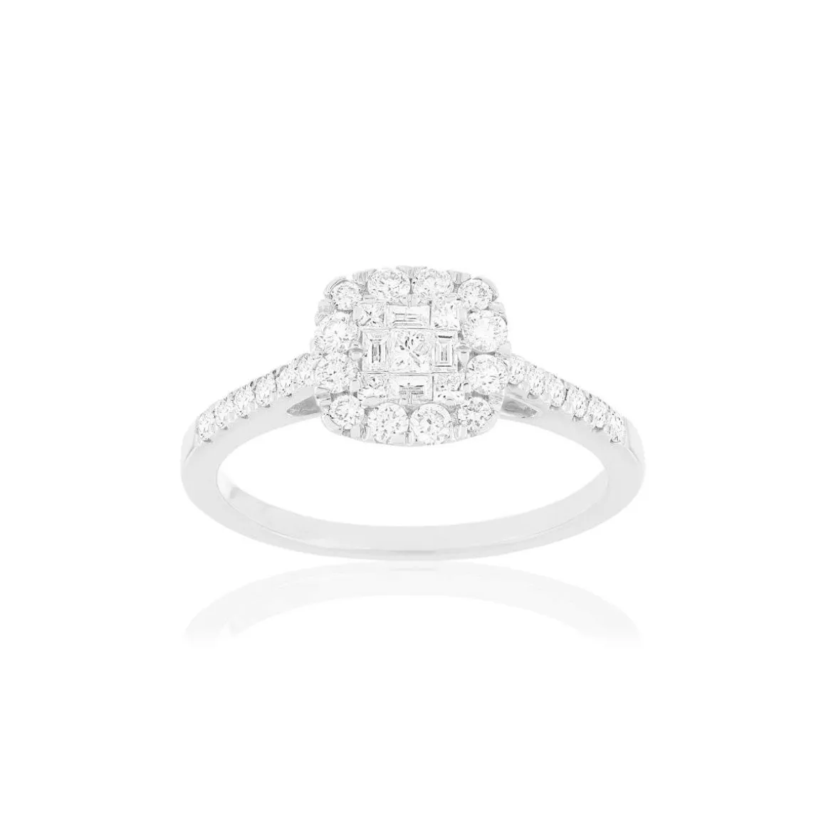 BAGUE or 750 blanc diamants