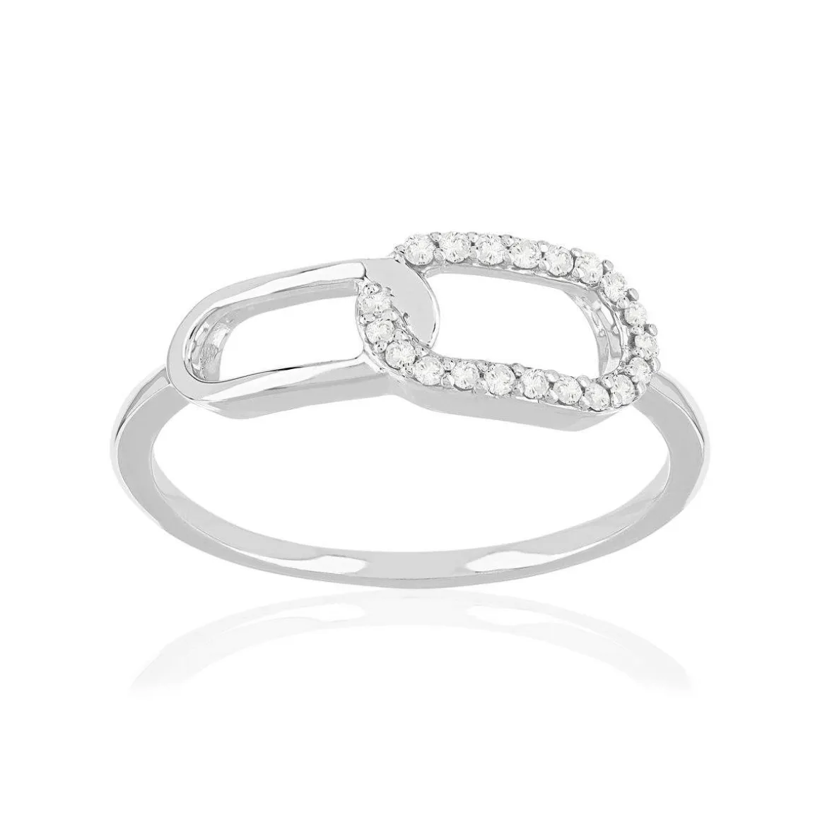 Bague or 375 blanc diamants