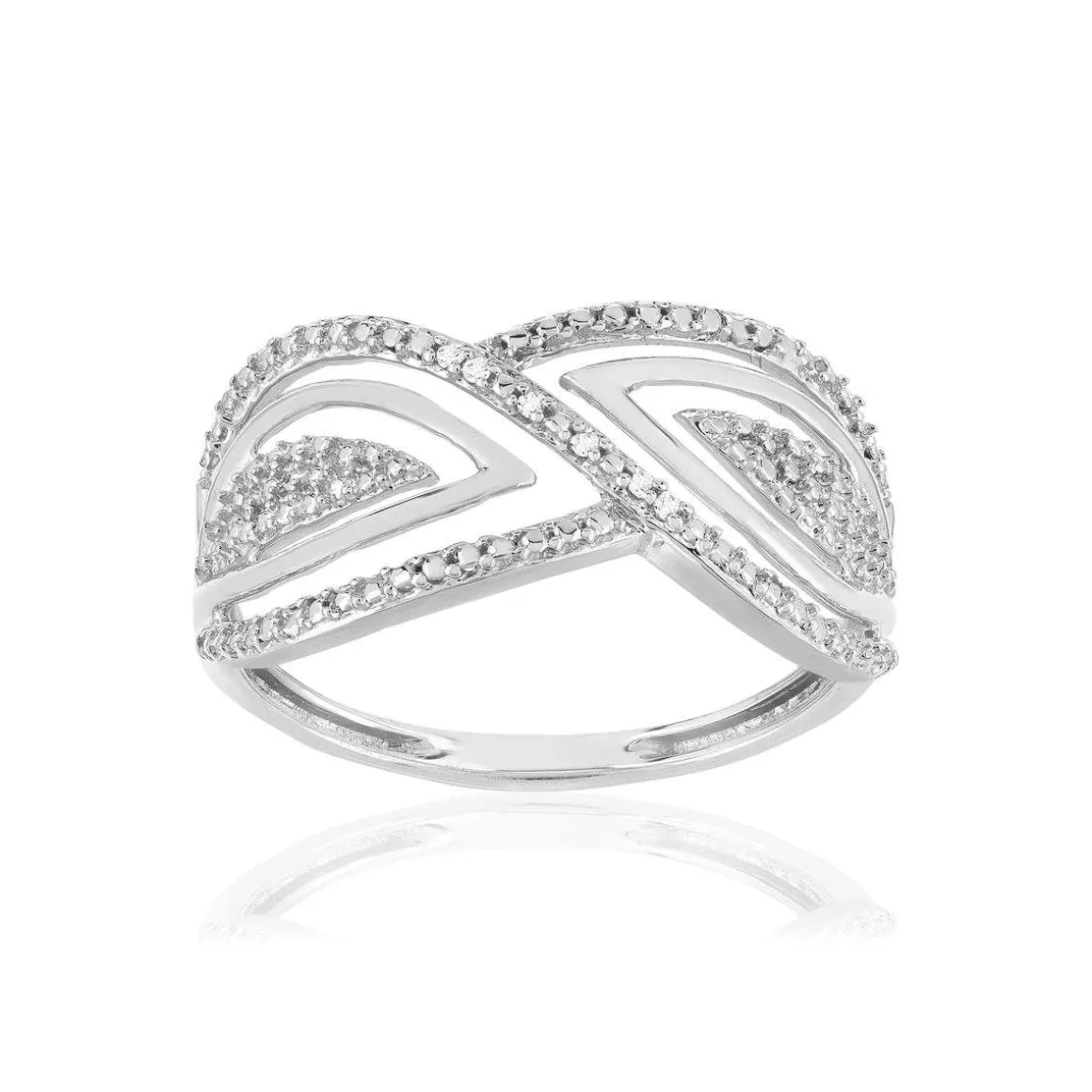 Bague or blanc 375 diamants