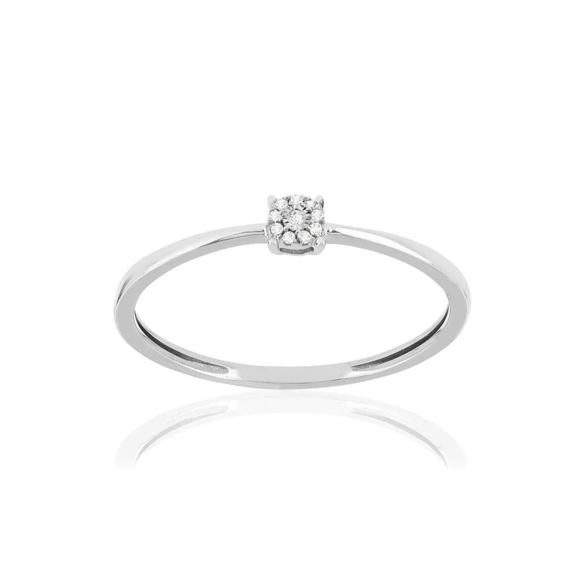Bague or 375 blanc diamants