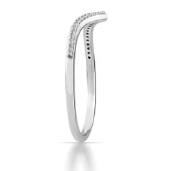 Bague or 750 blanc diamants