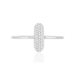 Bague or 375 blanc diamants