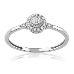Bague or 750 blanc diamants