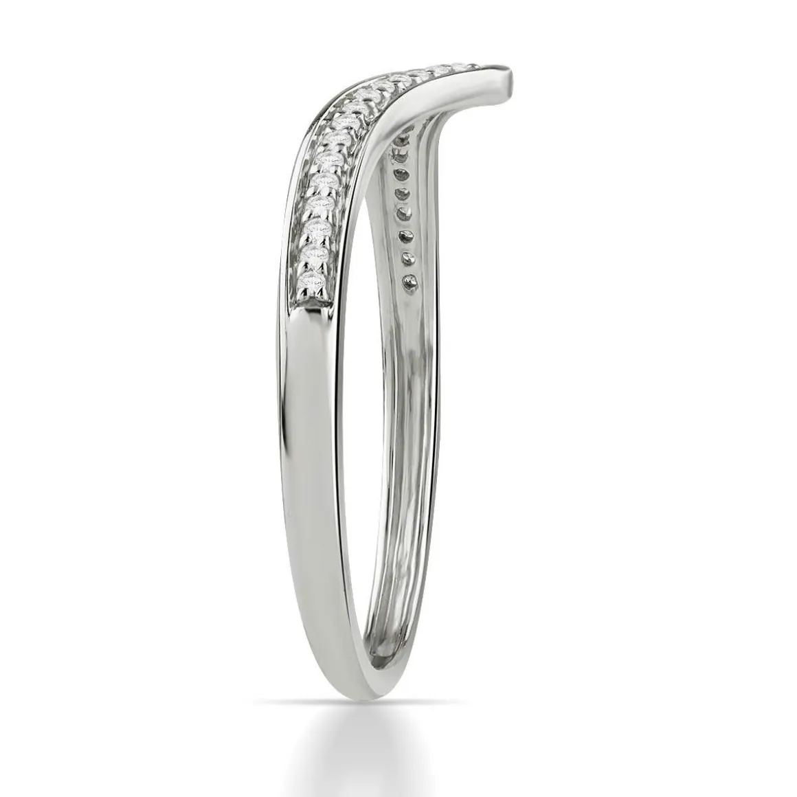 Bague or 750 blanc diamants