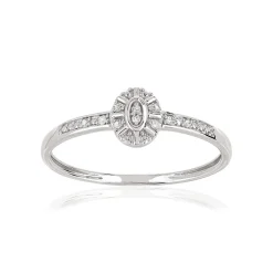 Bague or blanc 375 diamants