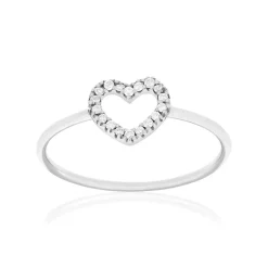 Bague or 375 blanc diamants