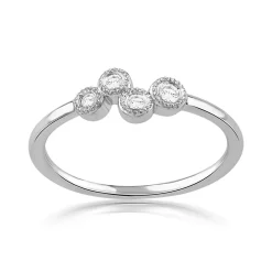 Bague or 750 blanc diamants