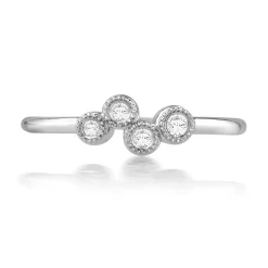 Bague or 750 blanc diamants