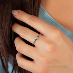 Bague or 750 blanc diamants
