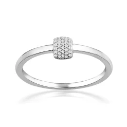 Bague or 750 blanc diamants