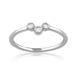 Bague or 750 blanc diamants