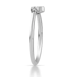 Bague or 750 blanc diamants