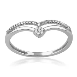 Bague or 750 blanc diamants