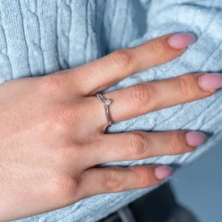 Bague or 750 blanc diamants