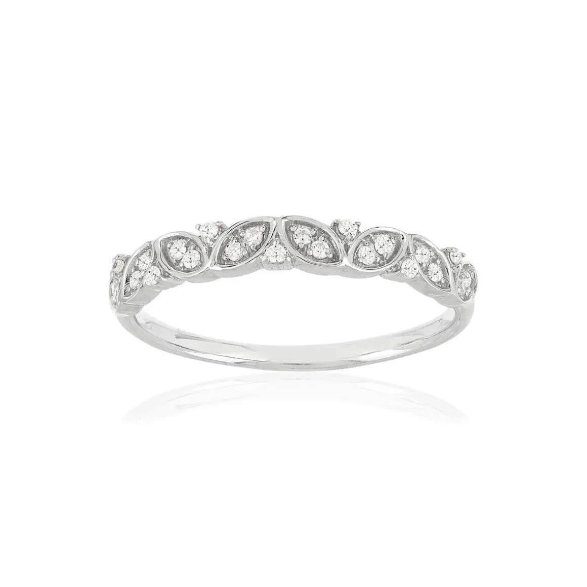 Bague or blanc 375 diamants