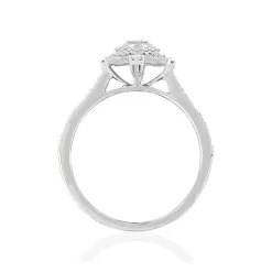 Bague or 375 blanc diamants
