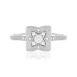 Bague or 375 blanc diamants