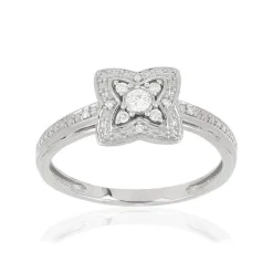 Bague or 375 blanc diamants