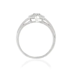 Bague or 375 blanc diamants