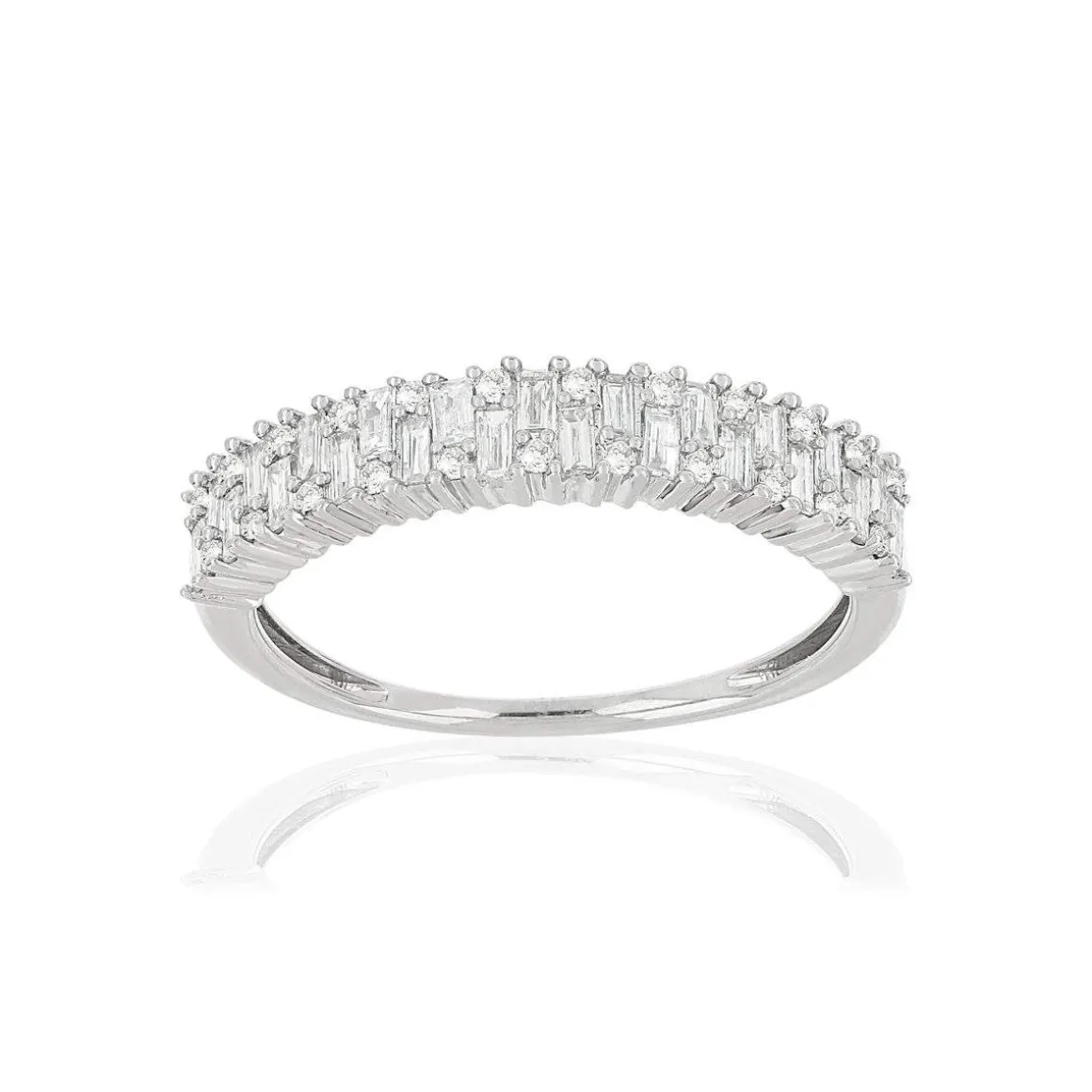 Bague or 750 blanc diamants