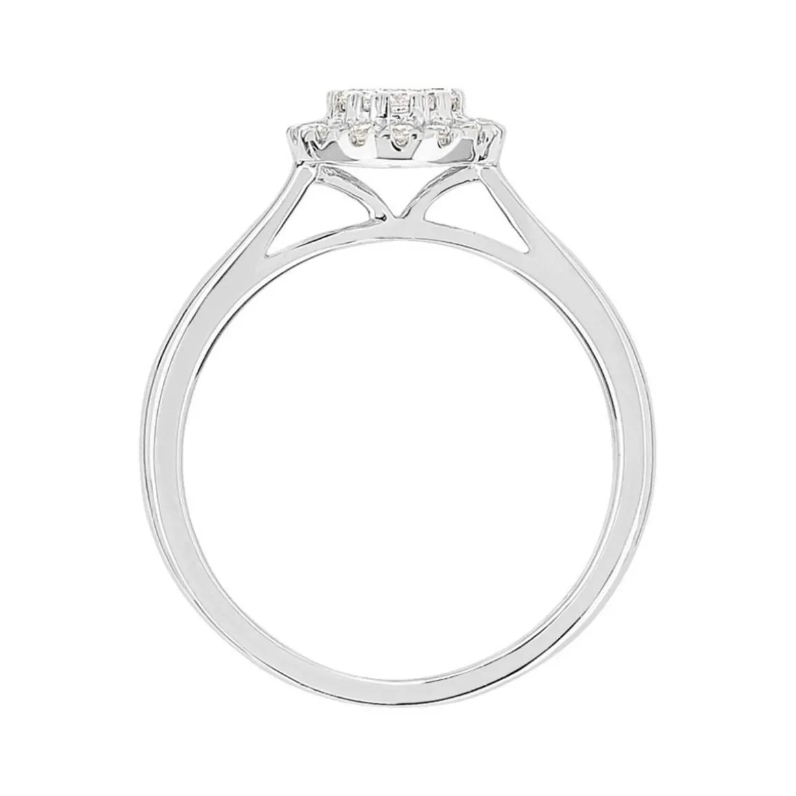 Bague or 750 blanc diamants synthétiques 0,33 carat