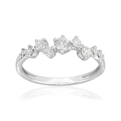 Bague or 750 blanc diamants synthétiques 0,46 carat
