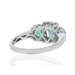 Bague or blanc emeraude diamant