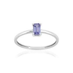 Bague or 375 blanc tanzanite