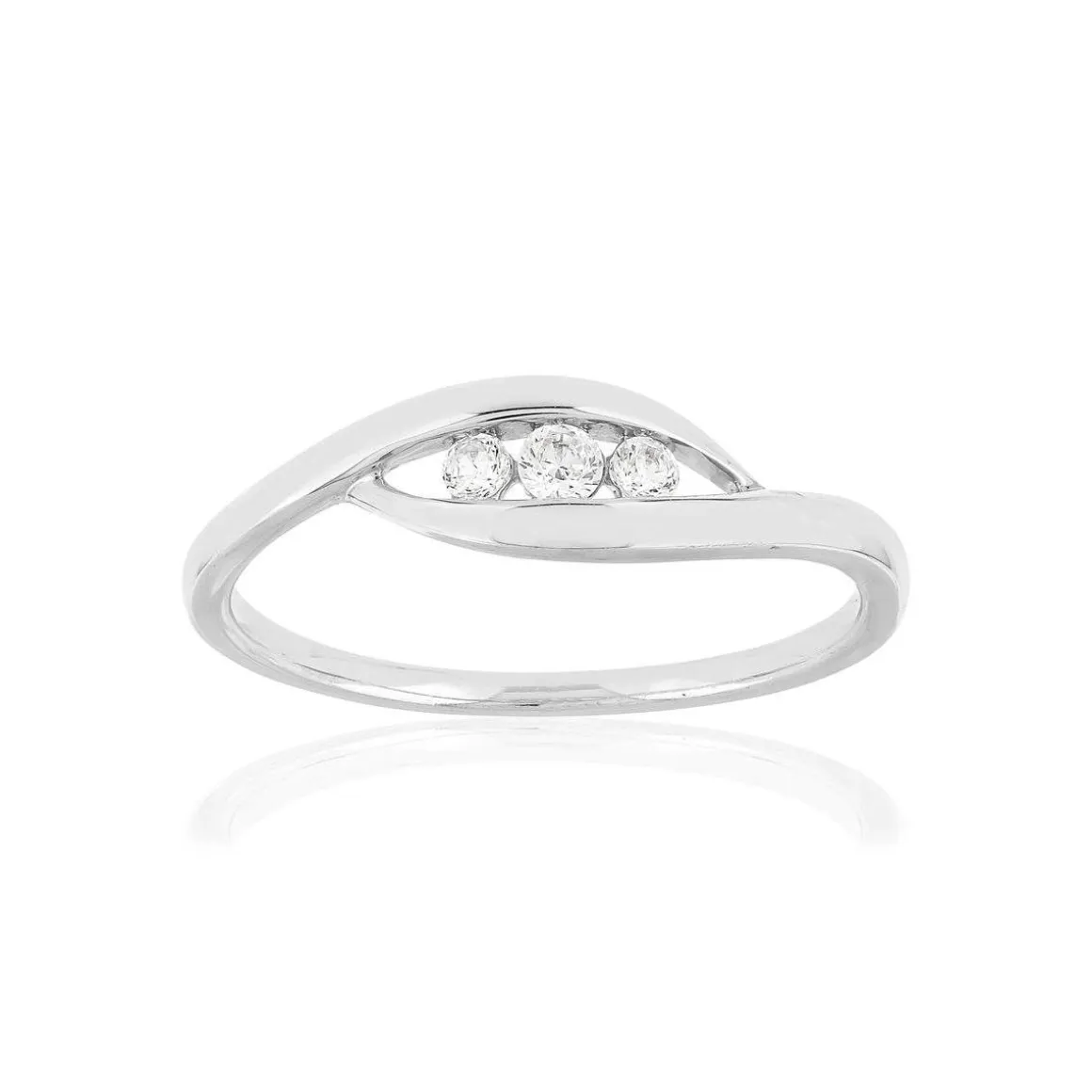 Bague or blanc 750 Trilogy, diamants.
