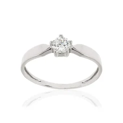 Bague or 375 blanc zirconia