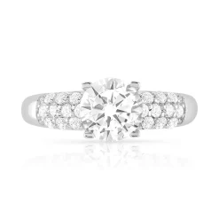 Bague or 375 blanc zirconias